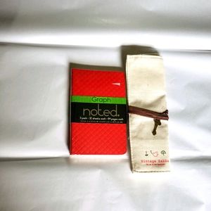 New-roll up pencil case with notebooks